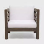 Oana 2pk Acacia Wood Club Chairs - Gray/White - Christopher Knight Home
