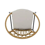 Banya Set 2 Sedie da Giardino in Vimini con Cuscini - Marrone Chiaro/Beige/Nero - Christopher Knight Home: Sedute da Esterno, Rattan PE, Telaio in Metallo
