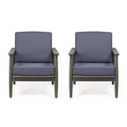 Willowbrook 2pc Acacia Wood Club Chairs - Gray/Dark Gray - Christopher Knight Home