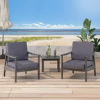 Willowbrook 2pc Acacia Wood Club Chairs - Gray/Dark Gray - Christopher Knight Home