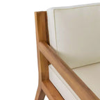 Christopher Knight Home Rossville Acacia Wood Outdoor Patio Club Chair with Cushions Teak/Beige