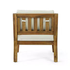 Christopher Knight Home Rossville Acacia Wood Outdoor Patio Club Chair with Cushions Teak/Beige