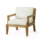 Christopher Knight Home Rossville Acacia Wood Outdoor Patio Club Chair with Cushions Teak/Beige