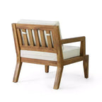Christopher Knight Home Rossville Acacia Wood Outdoor Patio Club Chair with Cushions Teak/Beige