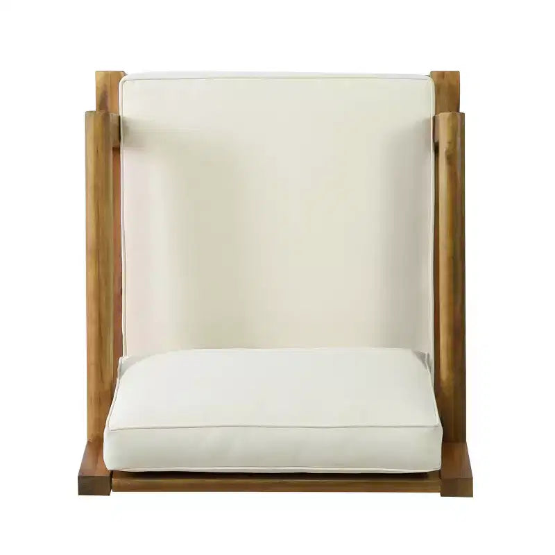 Christopher Knight Home Rossville Acacia Wood Outdoor Patio Club Chair with Cushions Teak/Beige