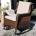 Sunsitt Resina Intrecciata da Esterno, Dondolo con Cuscini in Olefina Beige