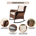 Sunsitt Resina Intrecciata da Esterno, Dondolo con Cuscini in Olefina Beige