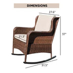 Sunsitt Resina Intrecciata da Esterno, Dondolo con Cuscini in Olefina Beige