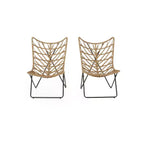 Christopher Knight Home 2pc Byson Wicker Outdoor Patio Accent Chairs Light Brown/Black