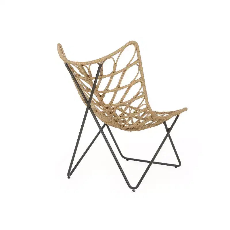 Christopher Knight Home 2 poltrone da esterno Byson in vimini per patio, marrone chiaro/nero