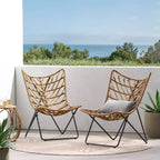 Christopher Knight Home 2 poltrone da esterno Byson in vimini per patio, marrone chiaro/nero