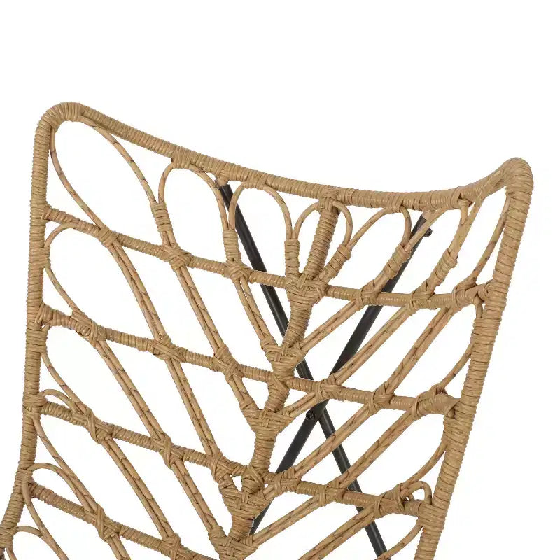 Christopher Knight Home 2 poltrone da esterno Byson in vimini per patio, marrone chiaro/nero