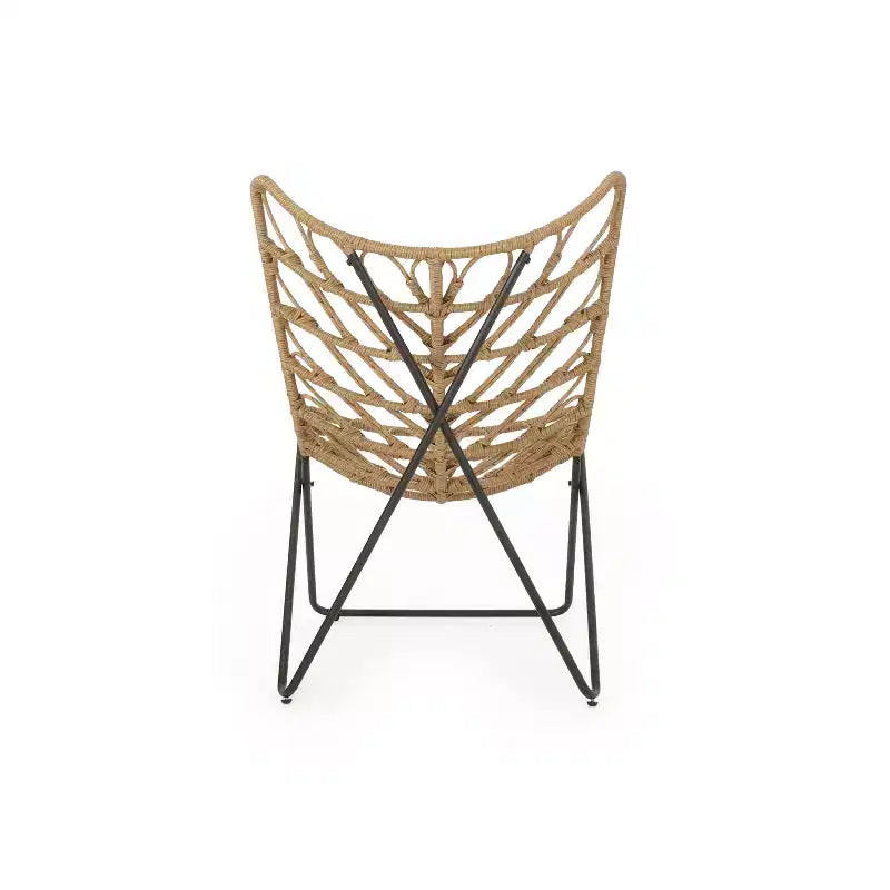 Christopher Knight Home 2 poltrone da esterno Byson in vimini per patio, marrone chiaro/nero