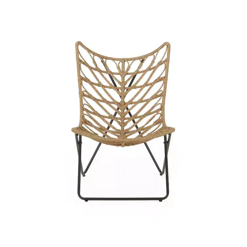 Christopher Knight Home 2 poltrone da esterno Byson in vimini per patio, marrone chiaro/nero