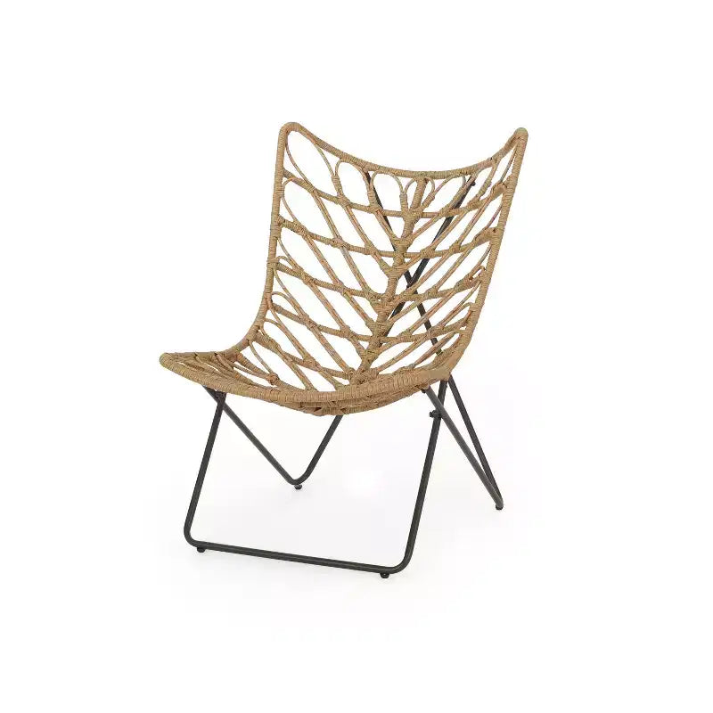 Christopher Knight Home 2 poltrone da esterno Byson in vimini per patio, marrone chiaro/nero