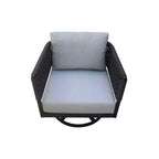 International Concepts Outdoor Patio Chair Woven Abaca Rope Swivel Rocking Chair with Cushion