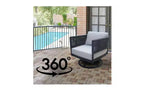 International Concepts Outdoor Patio Chair Woven Abaca Rope Swivel Rocking Chair with Cushion