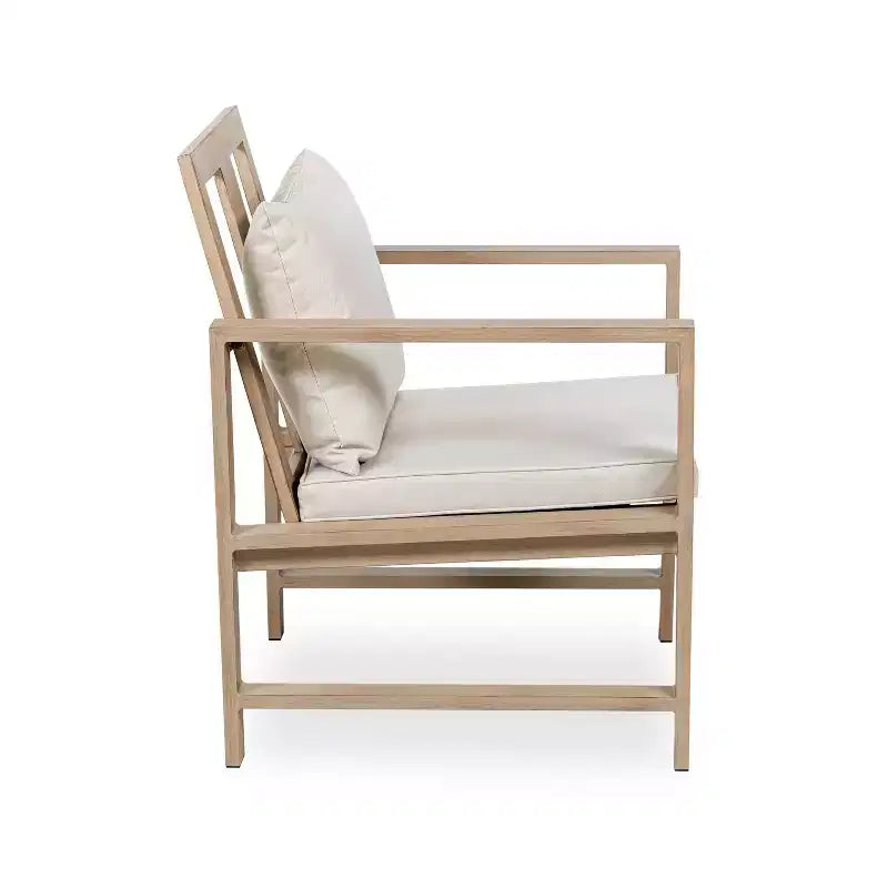 Greemotion 2pc Bordeaux Outdoor Brushed Metal Arm Patio Chair with Cushions Brown: Aluminum Frame, UV & Weather-Resistant