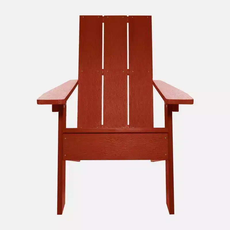 Set Italica da 3 pezzi con sedia Adirondack moderna, tavolino e poggiapiedi pieghevole - Rosso rustico - highwood: resistente alle intemperie, 12 anni di garanzia