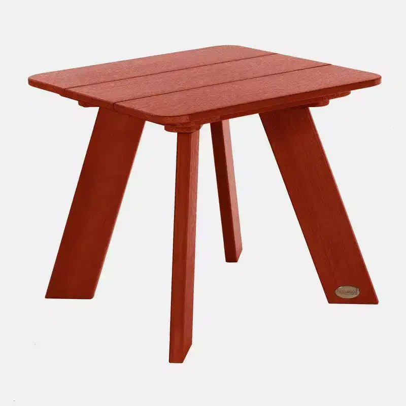 Set Italica da 3 pezzi con sedia Adirondack moderna, tavolino e poggiapiedi pieghevole - Rosso rustico - highwood: resistente alle intemperie, 12 anni di garanzia