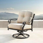2pk Aluminum Outdoor Deep Seating Swivel Rocking Club Chairs: Weather-Resistant, UV-Protected - Oakland Living
