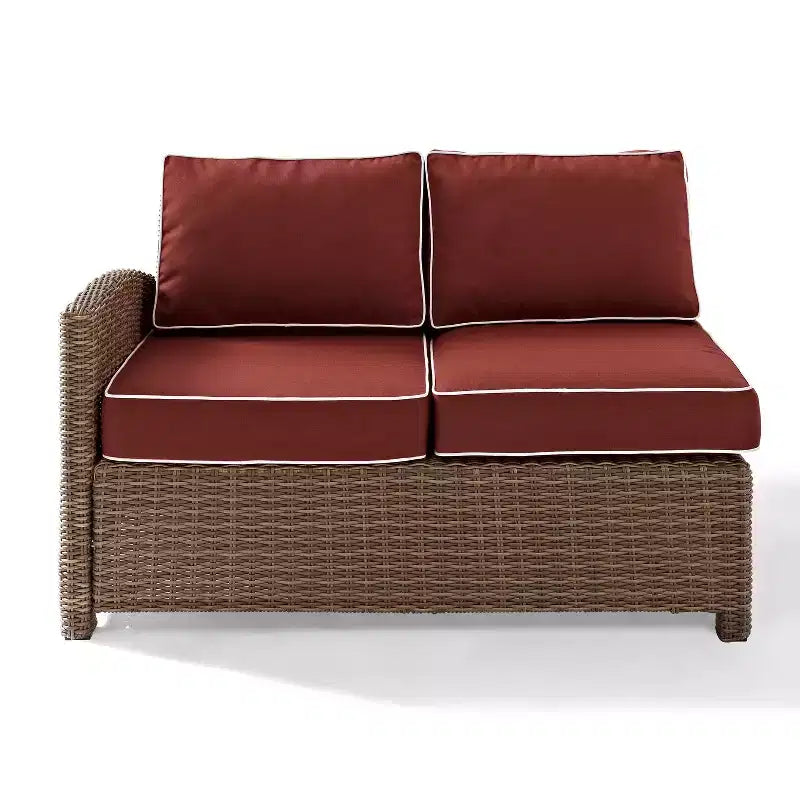 Bradenton Steel Outdoor Sezionale Lato Sinistro Sangria/Marrone Invecchiato - Crosley