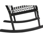 Outdoor Acacia Wood Rocking Chair - Captiva Designs: UV & Water-Resistant, Powder-Coated Frame, Fixed Arms