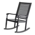 Outdoor Acacia Wood Rocking Chair - Captiva Designs: UV & Water-Resistant, Powder-Coated Frame, Fixed Arms