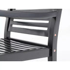 Outdoor Acacia Wood Rocking Chair - Captiva Designs: UV & Water-Resistant, Powder-Coated Frame, Fixed Arms