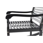 Outdoor Acacia Wood Rocking Chair - Captiva Designs: UV & Water-Resistant, Powder-Coated Frame, Fixed Arms