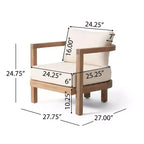 Christopher Knight Home Wichita Outdoor Acacia Club Chair with Cushions Brown/Beige