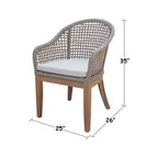 International Concepts, sedie da patio da esterno in teak, 2 pezzi, con cuscini: ad asciugatura rapida, imbottiti in schiuma, lavabili a macchia