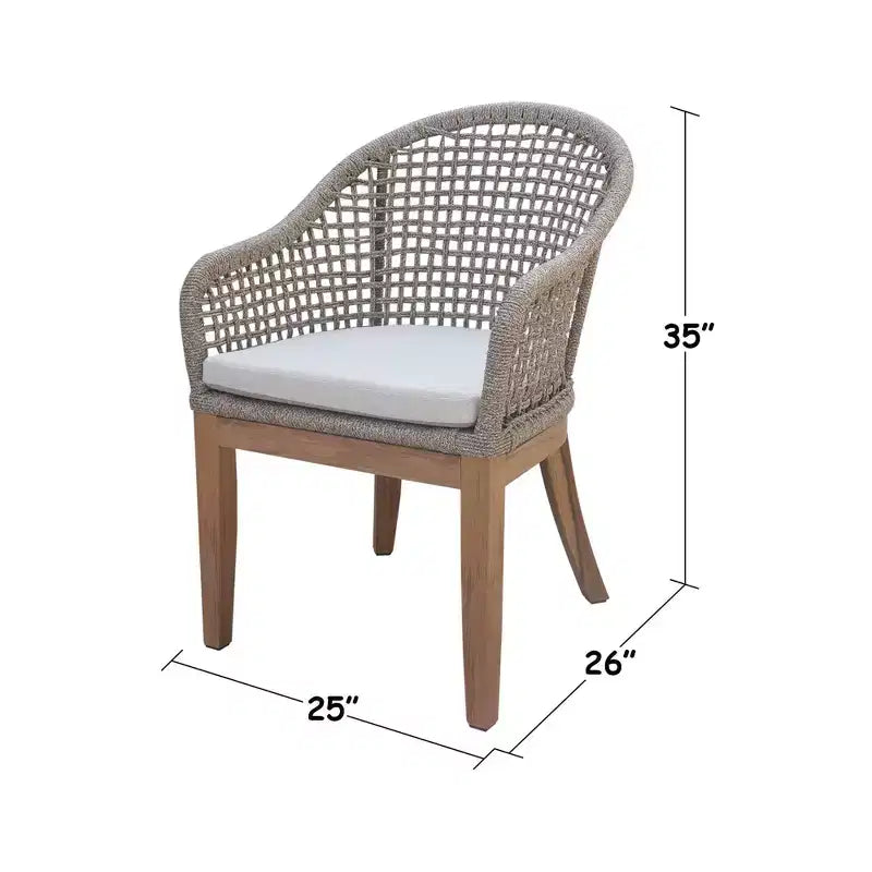 International Concepts, sedie da patio da esterno in teak, 2 pezzi, con cuscini: ad asciugatura rapida, imbottiti in schiuma, lavabili a macchia
