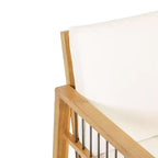 2pk Elias Outdoor Acacia Wood Club Chairs with Cushions Teak/Beige - Christopher Knight Home: Weather-Resistant, UV Protection, Iron Frame