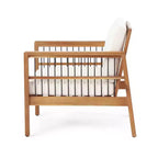 2pk Elias Outdoor Acacia Wood Club Chairs with Cushions Teak/Beige - Christopher Knight Home: Weather-Resistant, UV Protection, Iron Frame