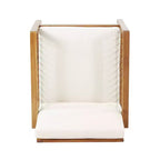 2pk Elias Outdoor Acacia Wood Club Chairs with Cushions Teak/Beige - Christopher Knight Home: Weather-Resistant, UV Protection, Iron Frame