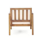 2pk Elias Outdoor Acacia Wood Club Chairs with Cushions Teak/Beige - Christopher Knight Home: Weather-Resistant, UV Protection, Iron Frame