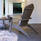 Sonoma Lane Channing Teak Outdoor Adirondack Chair Weathered Gray with Cup Holder – Weather-Resistant