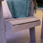 Sonoma Lane Channing Teak Outdoor Adirondack Chair Weathered Gray with Cup Holder – Weather-Resistant