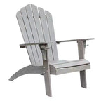 Sonoma Lane Channing Teak Outdoor Adirondack Chair Weathered Gray with Cup Holder – Weather-Resistant