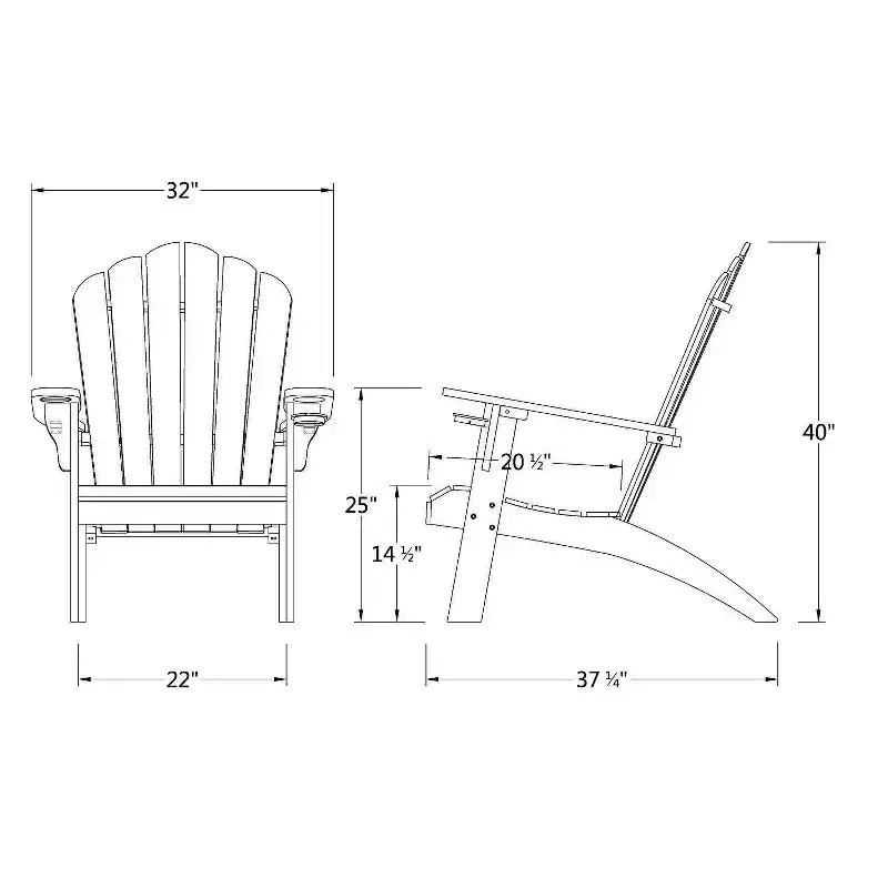 Sonoma Lane Channing Teak Outdoor Adirondack Chair Weathered Gray with Cup Holder – Weather-Resistant