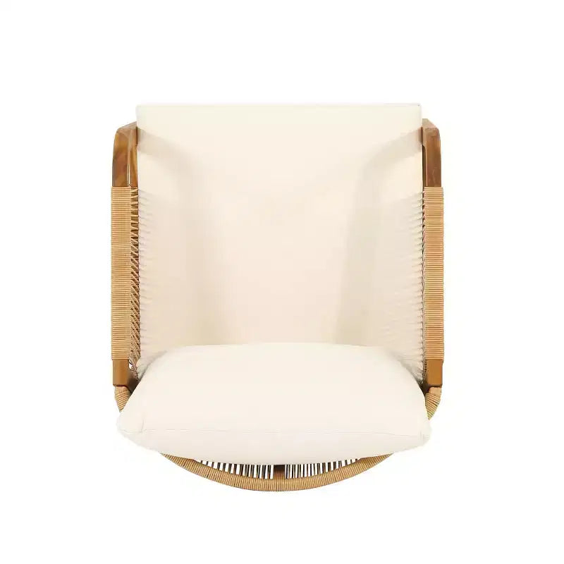 Christopher Knight Home Jabe Outdoor Acacia Wood and Wicker Club Chair with Cushions