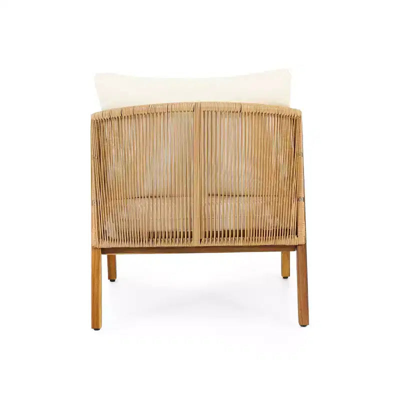 Christopher Knight Home Jabe Outdoor Acacia Wood and Wicker Club Chair with Cushions