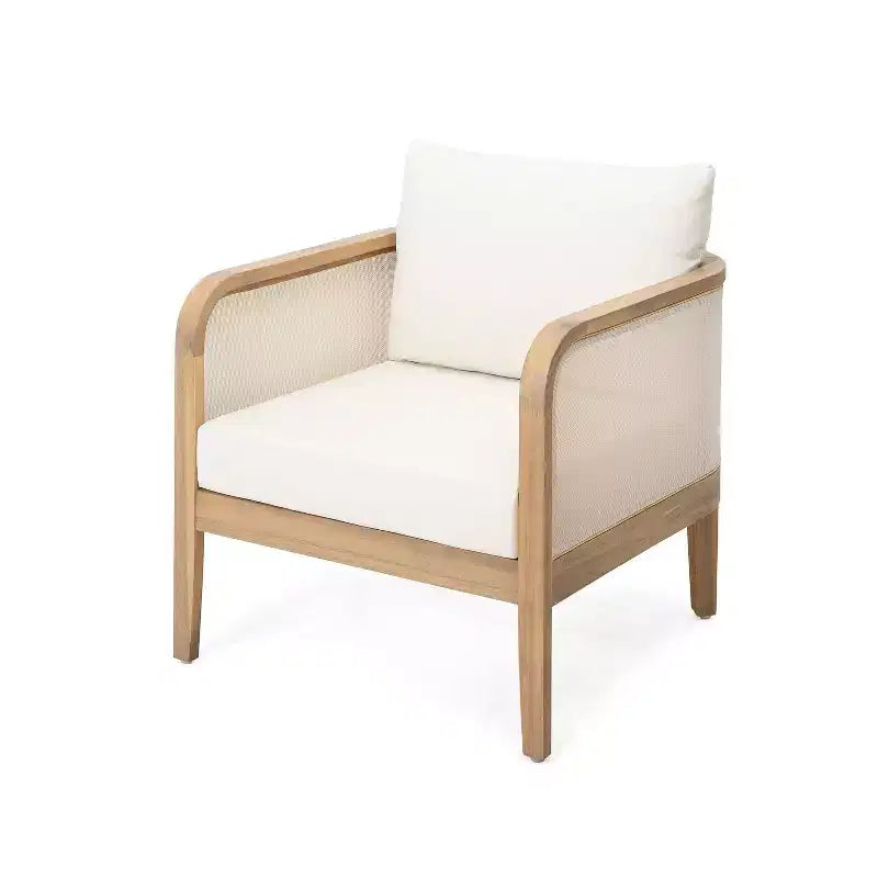 Christopher Knight Home Linksy Poltrona Club Moderna da Esterno in Acacia con Cuscino Idrorepellente