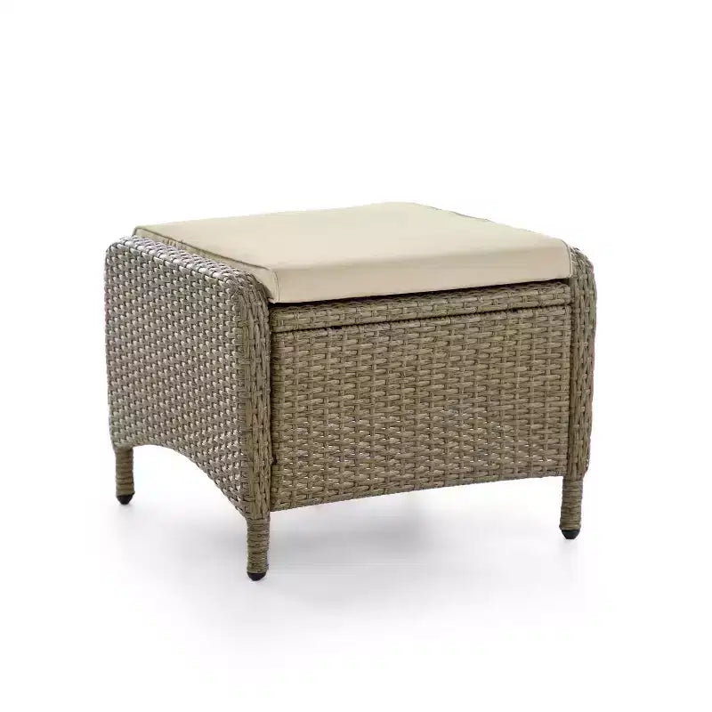 Greemotion 4 sedie da giardino reclinabili ammortizzate Garda con poggiapiedi beige: telaio in alluminio, resistenti allo sbiadimento e ai raggi UV