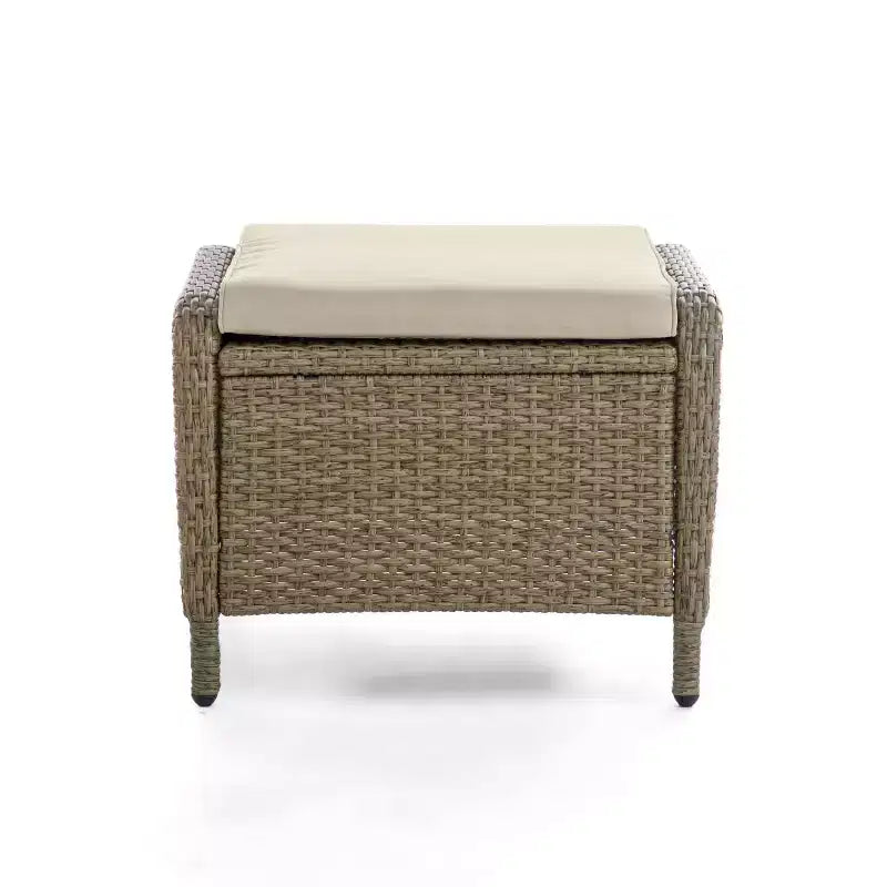 Greemotion 4 sedie da giardino reclinabili ammortizzate Garda con poggiapiedi beige: telaio in alluminio, resistenti allo sbiadimento e ai raggi UV