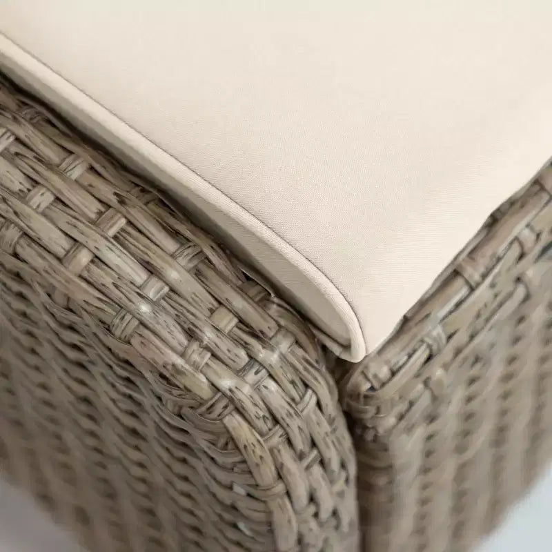 Greemotion 4 sedie da giardino reclinabili ammortizzate Garda con poggiapiedi beige: telaio in alluminio, resistenti allo sbiadimento e ai raggi UV