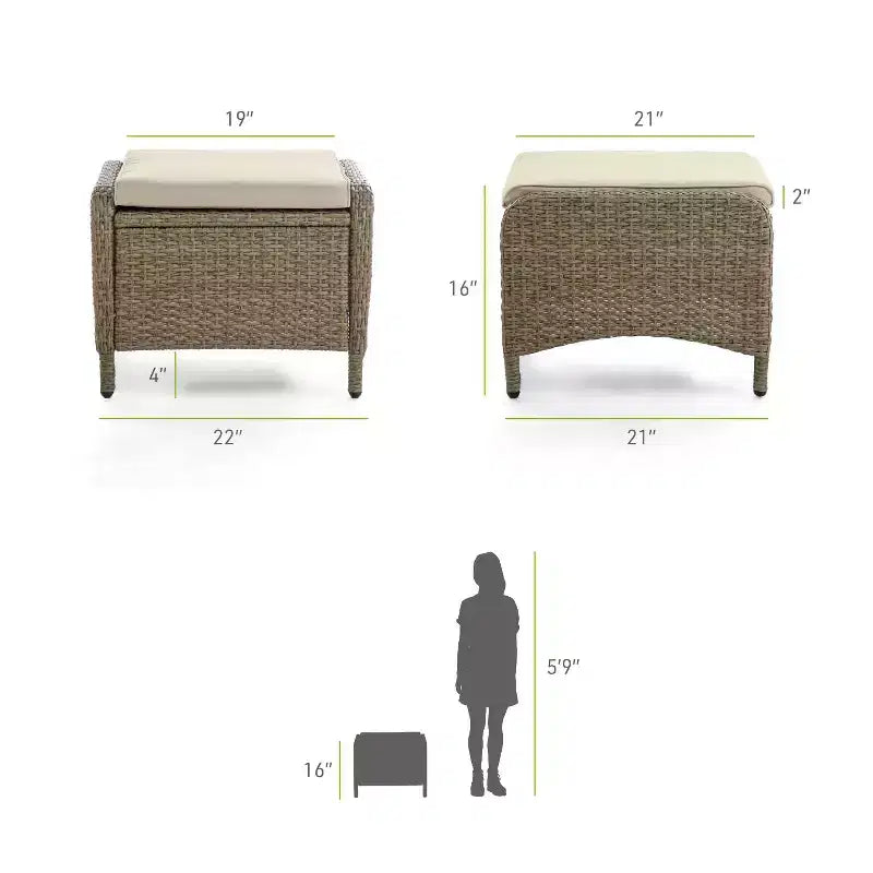 Greemotion 4 sedie da giardino reclinabili ammortizzate Garda con poggiapiedi beige: telaio in alluminio, resistenti allo sbiadimento e ai raggi UV