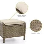 Greemotion 4 sedie da giardino reclinabili ammortizzate Garda con poggiapiedi beige: telaio in alluminio, resistenti allo sbiadimento e ai raggi UV