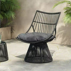 Christopher Knight Home Caryl Outdoor Club Chair with Cushions Wicker Gray
